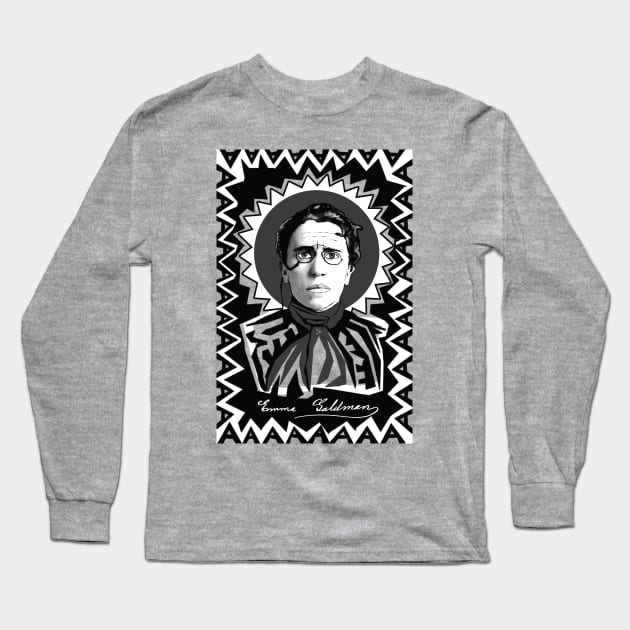 Emma Goldman in Black and White Long Sleeve T-Shirt by Exile Kings 